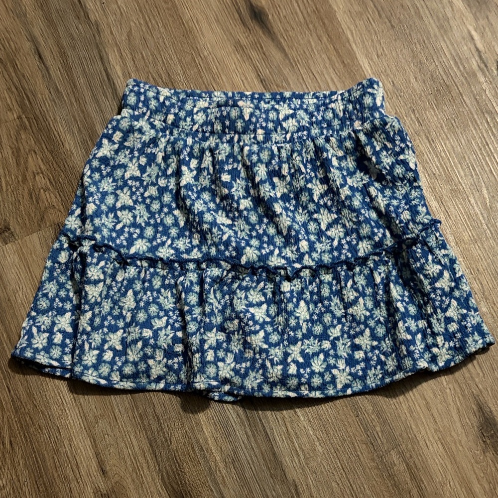 Wonder Nation - Blue Floral Ruffled Skirt - Size Small 6-6X